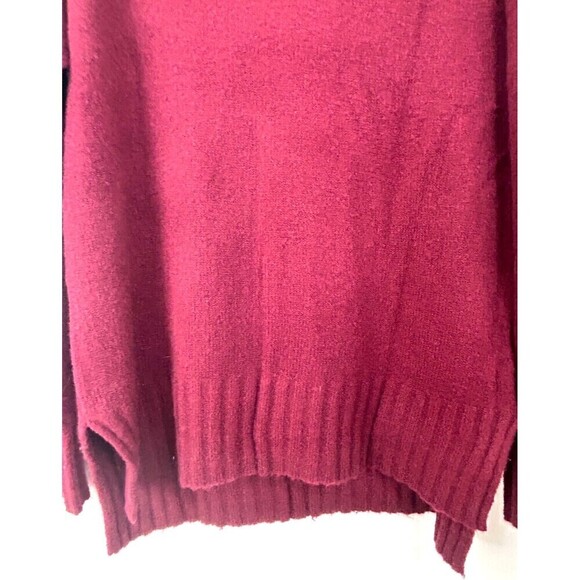Womens Sweater Burgundy Knit Acrylic Long Raglan Sleeve Turtleneck Pullover Sz M - Picture 9 of 12